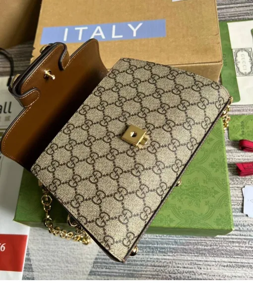 Мини-сумка Gucci Horsebit 1955 коричневый