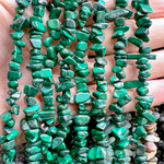 Малахит натуральный бусины крошка 5-8 мм, на нитке 80 см