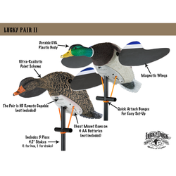 Чучела кряквы Lucky Duck с вращающимися крыльями - Lucky Pair II (утка + селезень)