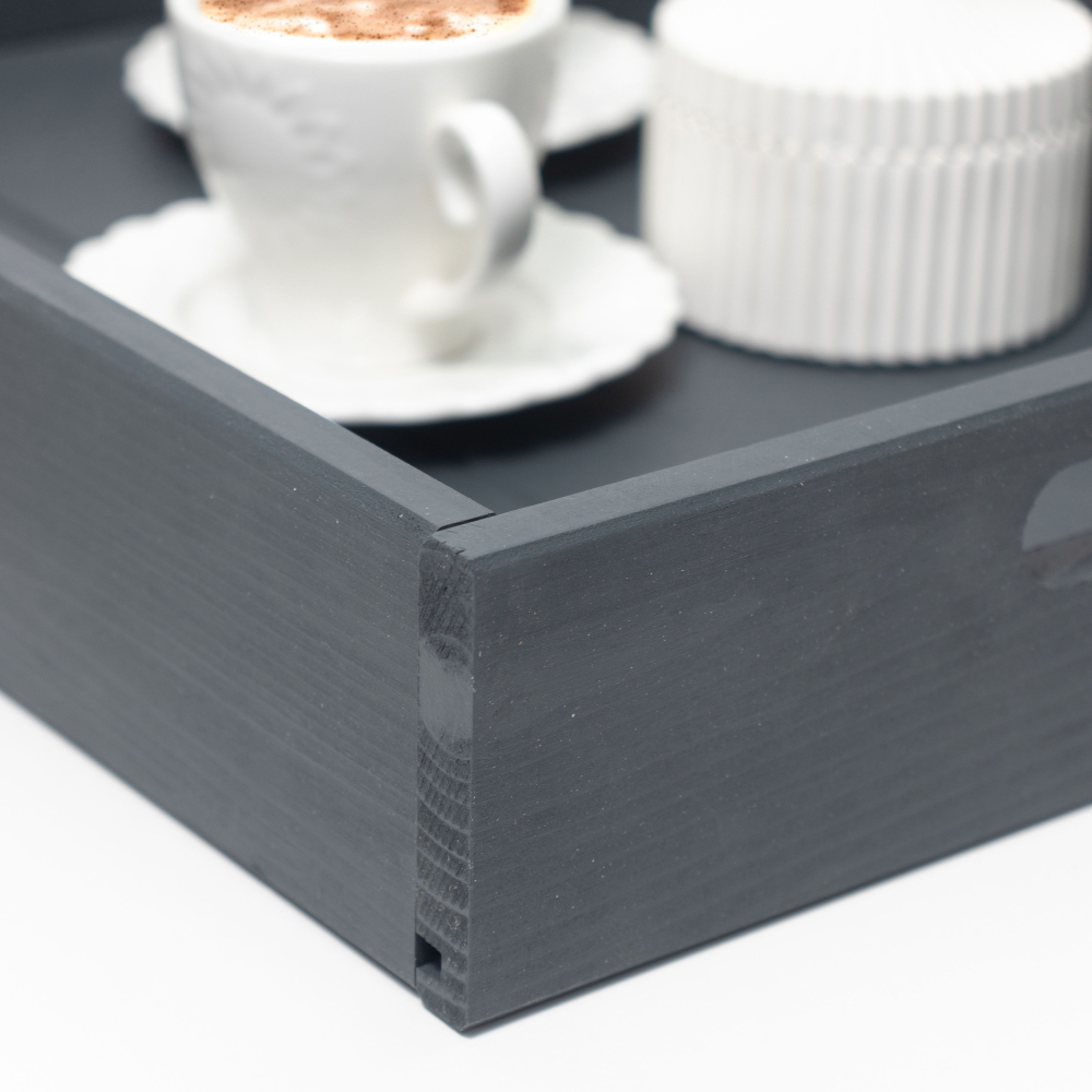 Поднос, 38х28, Флоутард, столик для завтрака в постель, для кухни, деревянный, серый, Dipriz