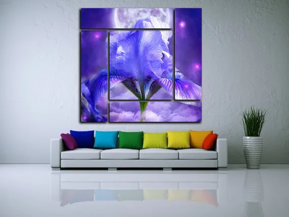 Модульная картина "Синие пламя"