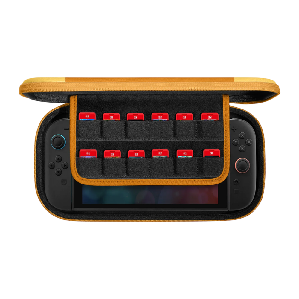 Тканевый чехол tomtoc FancyCase-G05 Slim Case Froz Edition для Nintendo Switch 2 Водостойкий укреплённый гибридный чехол с ремешком-ручкой и застёжками-молниями YKK. Вмещает до двенадцати картриджей с играми