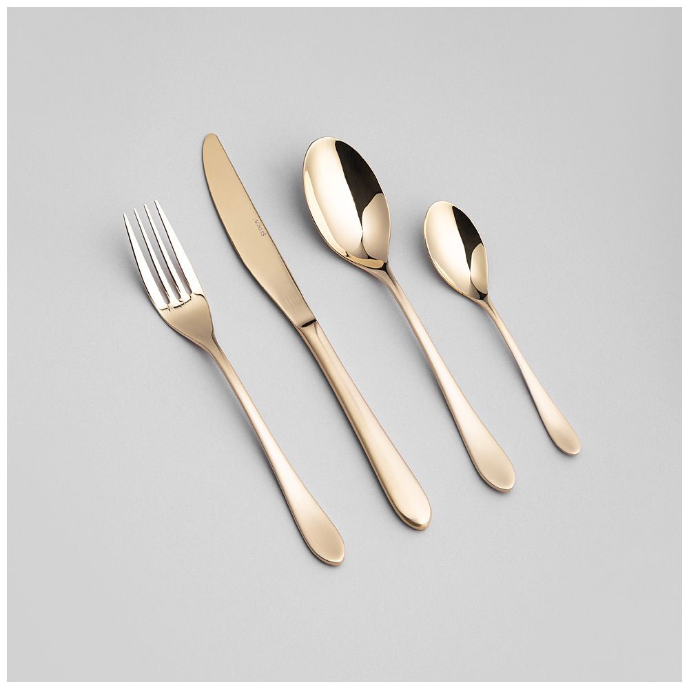 НАБОР СТОЛОВЫХ ПРИБОРОВ SENSO AGNESS 16 ПР., СТАЛЬ 18/10, ПВД ПОКРЫТИЕ, ЦВЕТ: ШАМПАНЬ