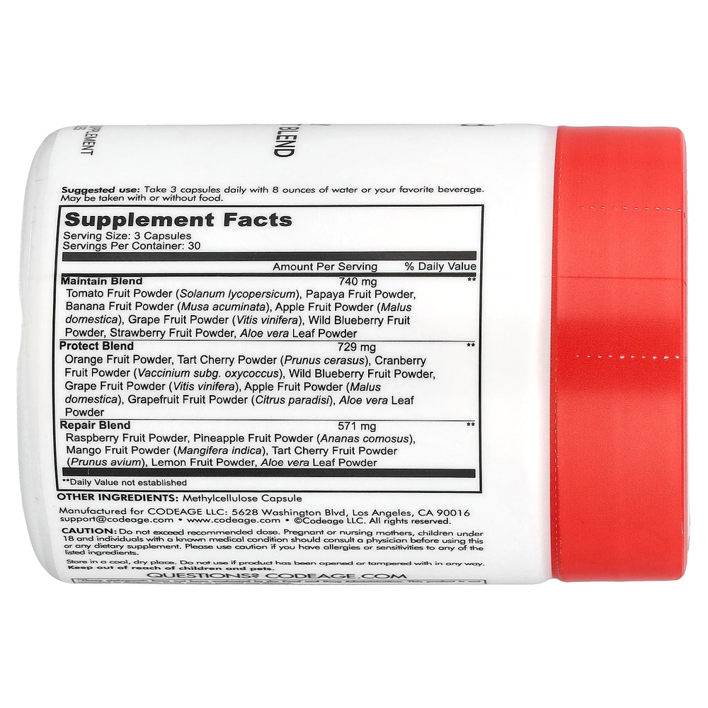 Codeage, Быстрого приготовления, быстрые фрукты, смесь фруктов на каждый день, 90 капсул