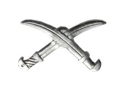 Эмблема петличная Казачество (сабли без подковы) серебряная