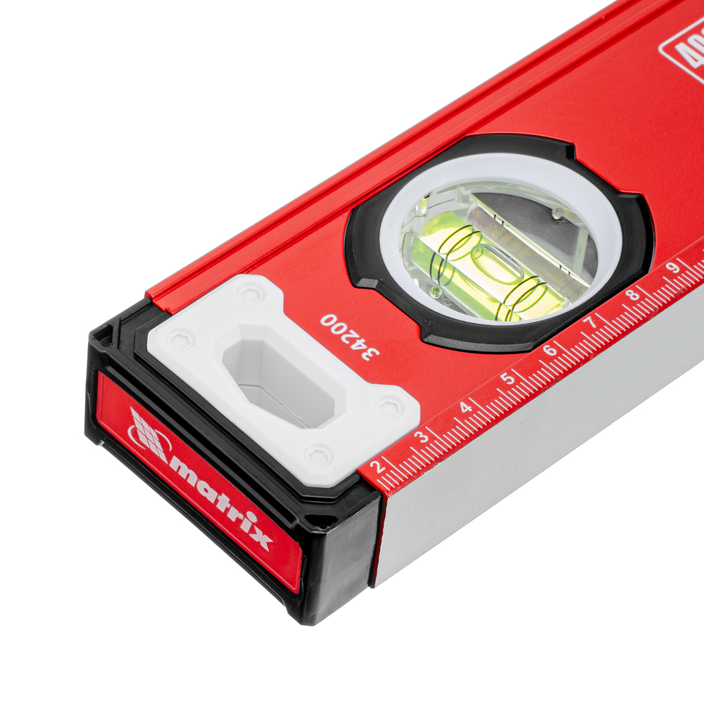 Уровень алюминиевый, фрезерованный, 3 глазка, 400 мм Matrix