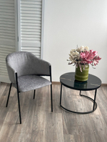 Стул М-City DISAUR Дилл, Rain 17 Серый, Велюр, Черный каркас