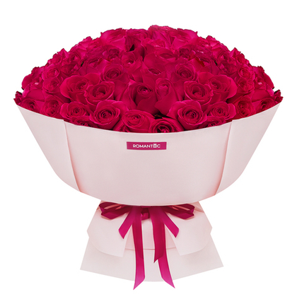 101 розовая роза
