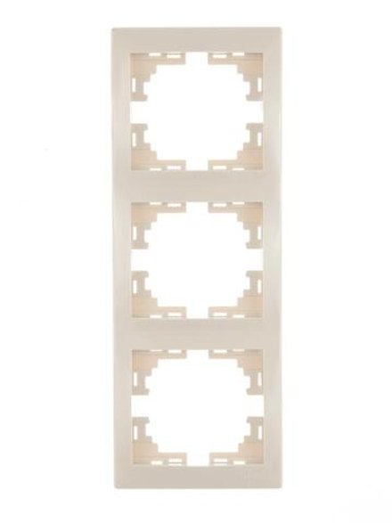 Рамка 3-м Mira вертикал. крем. LEZARD 701-0300-153