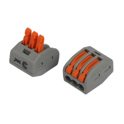 Клемма ЭРА NO-225-421 универсальная 222-413 с рычагами 3-проводная 0.08-2.5/4 мм2 (упаковка 4 шт.)