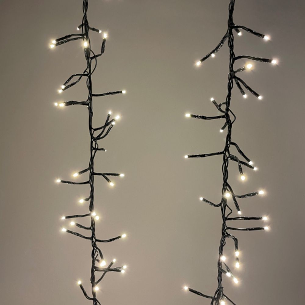 ENIN - GW ЭРА Гирлянда LED Нить Мишура 3,9 м зеленый провод, теплый свет, 220V