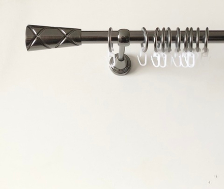 Карниз для штор "Трапеция" d19 мм однорядный, цвет черный никель