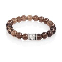 Браслет Денежный импульс из натурального раухтопаза с руной Феху из серебра 925