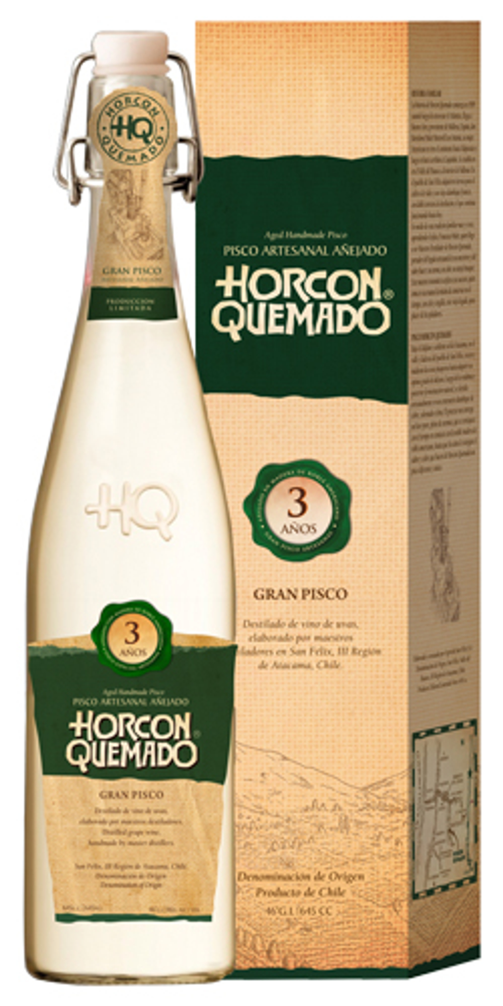Писко Horcon Quemado Grand Pisco 3 Anos, 0,645 л