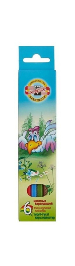 Карандаши цвет. 6шт. KOH-I-NOOR Birds 3551006002KSRU