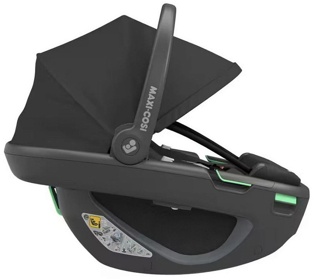 Детская коляска Maxi-Cosi Fame 3 в 1 с автокреслом Coral 360 Essential black Twillic Green/зеленый