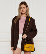 Кожаная сумка-мессенджер Love Puff Baby Pinko - горчичный(100040 A0F2)