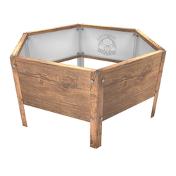 Клумба многоугольная оцинкованная с ножками 1 ярус Темное дерево