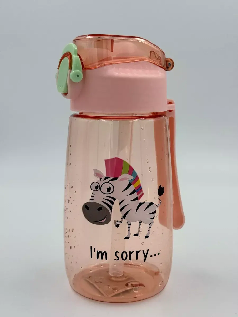 Бутылка для воды с трубочкой силиконовой 480 мл