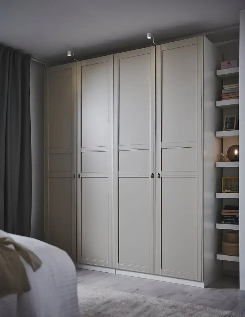 Гардероб - IKEA PAX/FLISBERGET/ПАКС/ФЛИСБЕРГЕТ ИКЕА, 200x60x236 см, белый/светло-бежевый