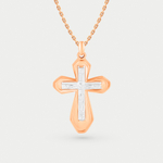 Православный крест из розового золота 585 пробы для женщин, мужчин, детей (арт. 080545)