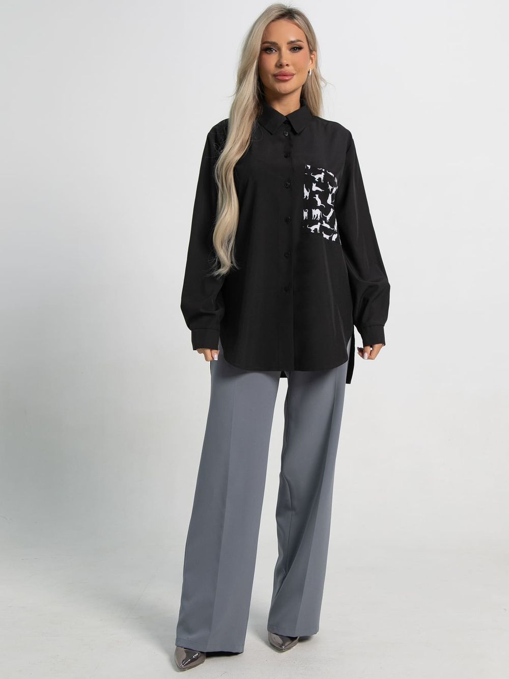 Рубашка Паола (черная) Б15481-8М LT Collection