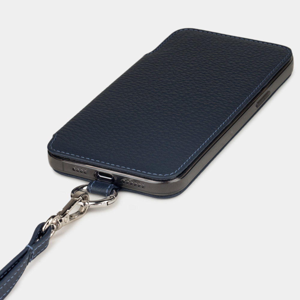 Чехол кожаный Marcel для iPhone 12 Pro Max синего цвета