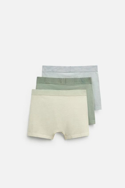 ZARA НАБОР ИЗ ТРЕХ ТРУСОВ-БОКСЕРОВ, РАЗНОЦВЕТНЫЙ