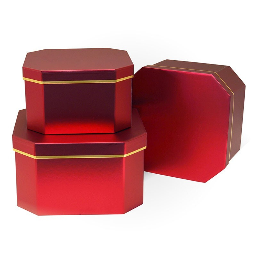 Коробка 8-угольная МЕТАЛЛИК