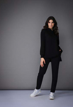 Спортивный костюм с брюками чёрный 14-01-21 SS