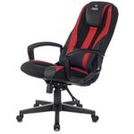 Кресло игровое ZOMBIE 9/BL+RED, PL, ткань/экокожа черный/красный, топ-ган (до 180кг)