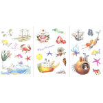 Наклейки детские Alingar, 10 см х 19 см, "Морское ассорти", пакет с европодвесом