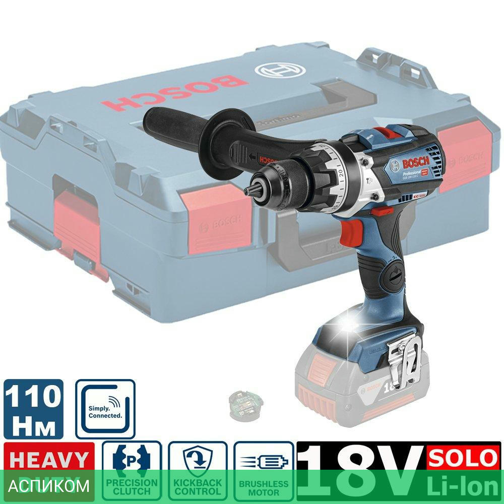 Дрель-шуруповерт Bosch GSR 18V-110 C Professional с 2-мя АКБ, кейс (06019G010C)