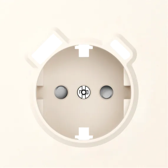 Donel S08 матовый кремовый накладка для розетки Schuko с зарядным устройством USB A+C, со шторками
