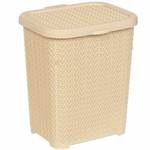 Корзина для стирального порошка 6л "Вязаный узор", цвет бежевый