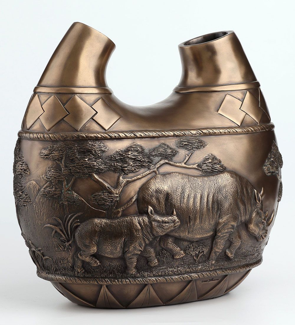 Veronese WS-1395 Ваза «Сафари - носороги»