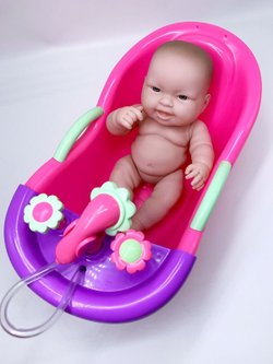 Пупс BERENGUER виниловый 36см с ванночкой для купания (16305)