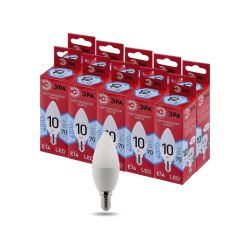 Лампа светодиодная ЭРА RED LINE LED B35-10W-840-E14 R 10Вт свеча нейтральный белый свет Е14 | Лампы cветодиодные Свеча (B/C)