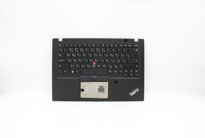 Верхняя панель с клавиатурой (топкейс) для ноутбука Lenovo ThinkPad T490s . раскладка - русская, без подсветки, черная (02HM442), оригинал