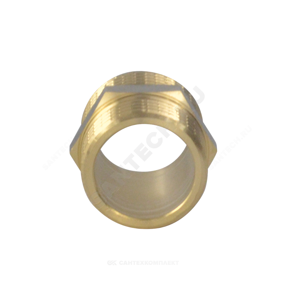 Ниппель латунь никель Ду 15 (1/2") НР 9022 ГОСТ 32585-2013 Aquasfera 9022-01