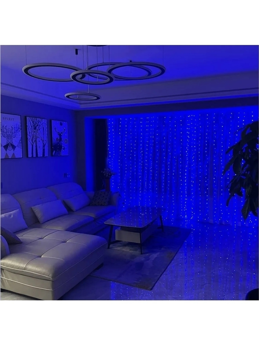 Гирлянда новогодняя штора 3x3/занавес/светодиодная/на окно/дождик