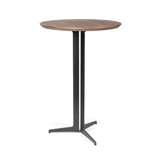 Барный стол Slot Ø65х96 см, орех, ножка черный металл