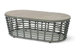 "Валенсия" журнальный столик из искусственного ротанга, цвет серый