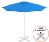 Зонт пляжный со стационарной базой Kiwi Clips&Base, Ø250 см, белый, голубой