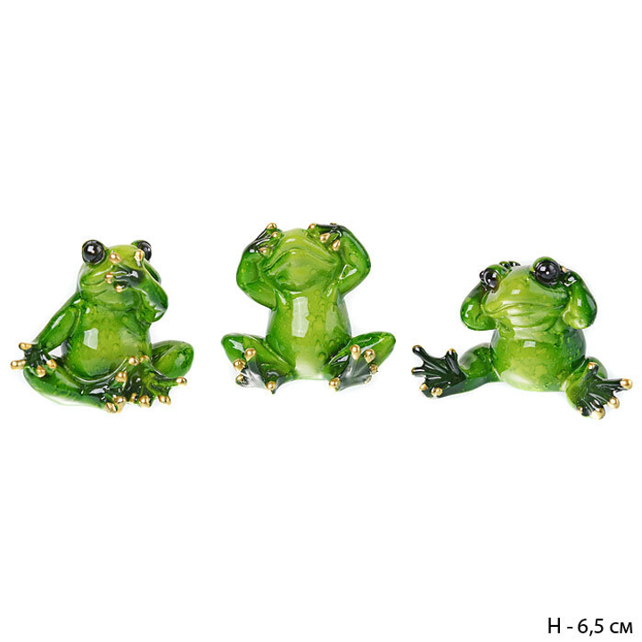 Набор статуэток 3 Лягушки Ничего не вижу, не слышу, не скажу 6,5 см