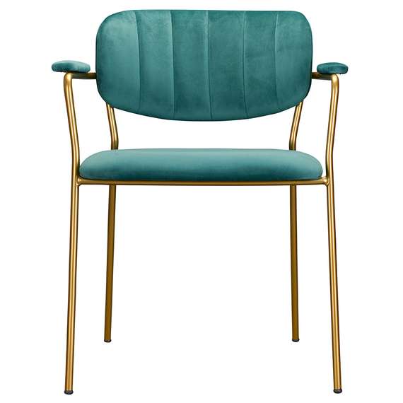 Стул Eirill Arms зеленый велюр с золотыми ножками
