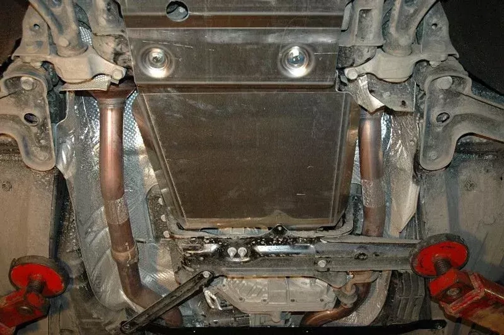Защита КПП и РК (2,5 мм, сталь) для Jeep Grand Cherokee 2010-2013 (V = 3.6; 3.0D AT), Jeep Grand Cherokee 2013-2021 (V = 3.0; 3.0TD AT), Jeep Grand Cherokee SRT 2013-2021 (V = 6.4 AT) Sheriff.04.1979