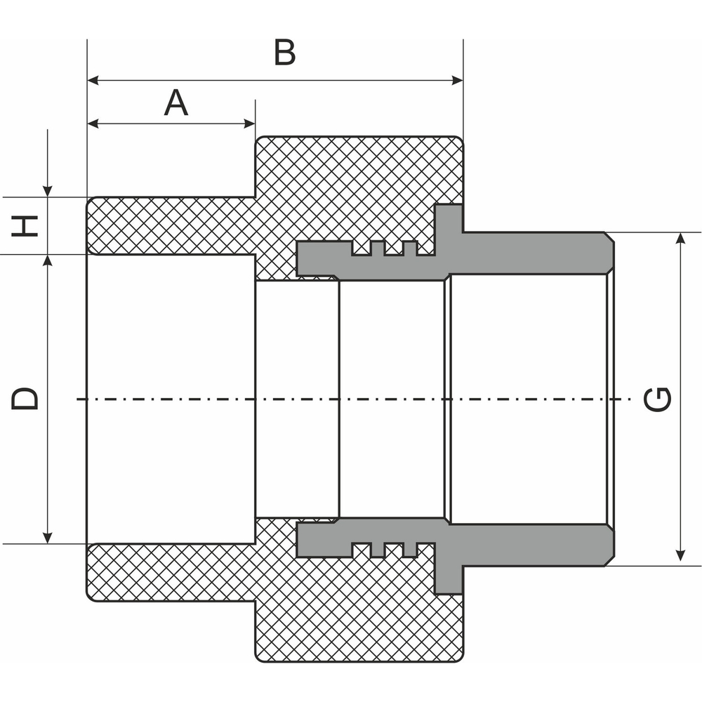 Муфта комб. нар 40х1 1/4'' под ключ EVER® plast БЕЛЫЙ (Россия)