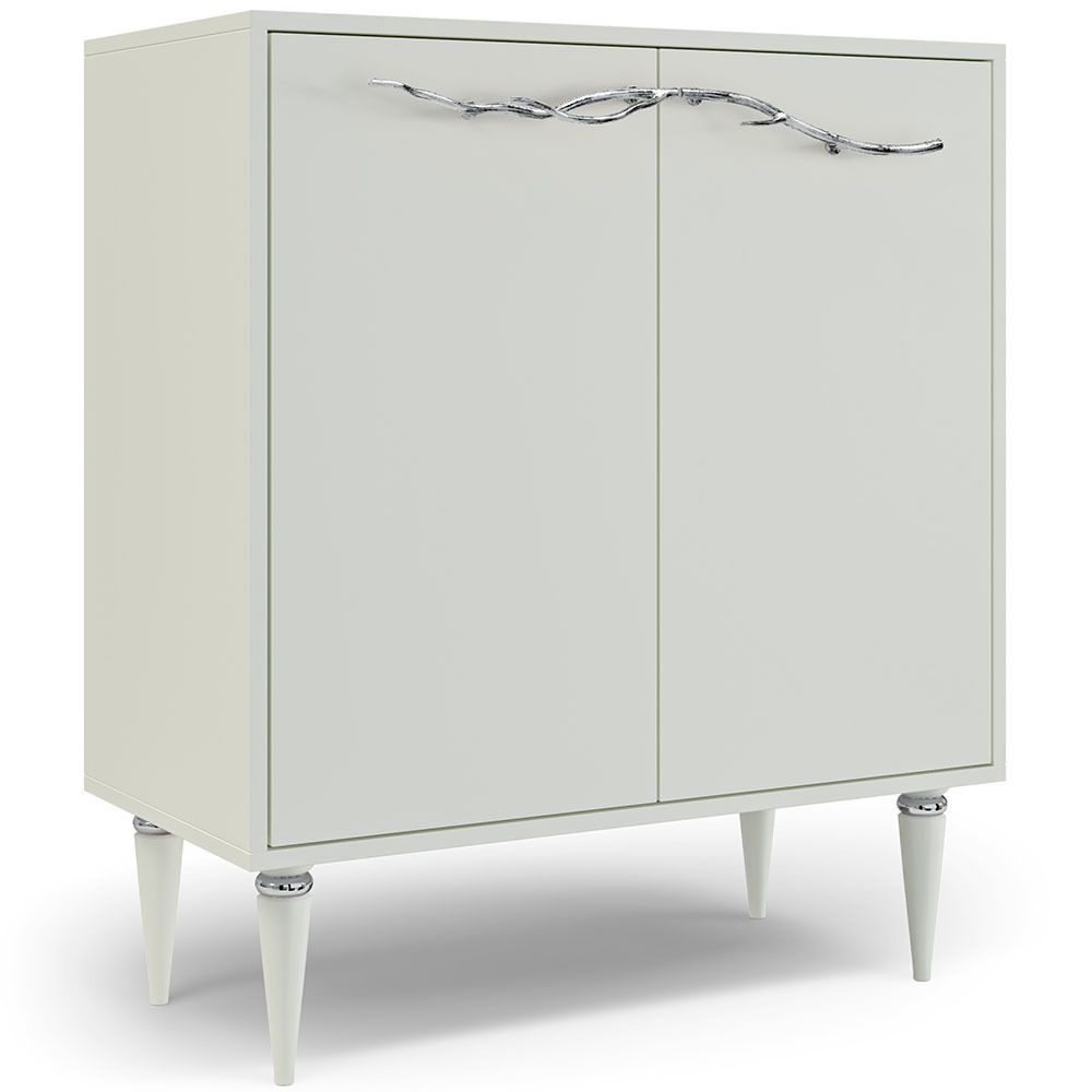 Комод Арт Колор matte Классик Сильвер с 2 полками Белый опал матовый