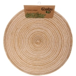 Салфетка на стол 38см плетеная «Круги» бежевый